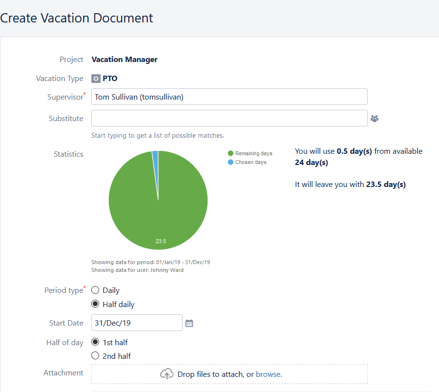 halfday periode type in Vacation Manager for Jira